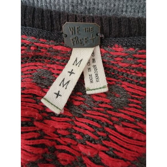 We The Free CABIN IN THE WOODS Thermal Nordic Lace Knit Boho Shirt Top Women's M - Picture 6 of 8